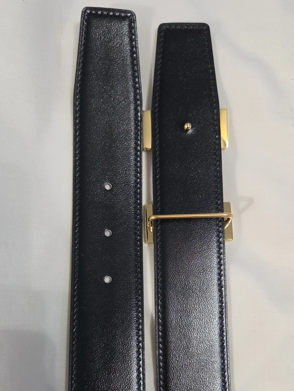 Hermes Brown Leather Men's Belt with Gold H Buckle 100cm